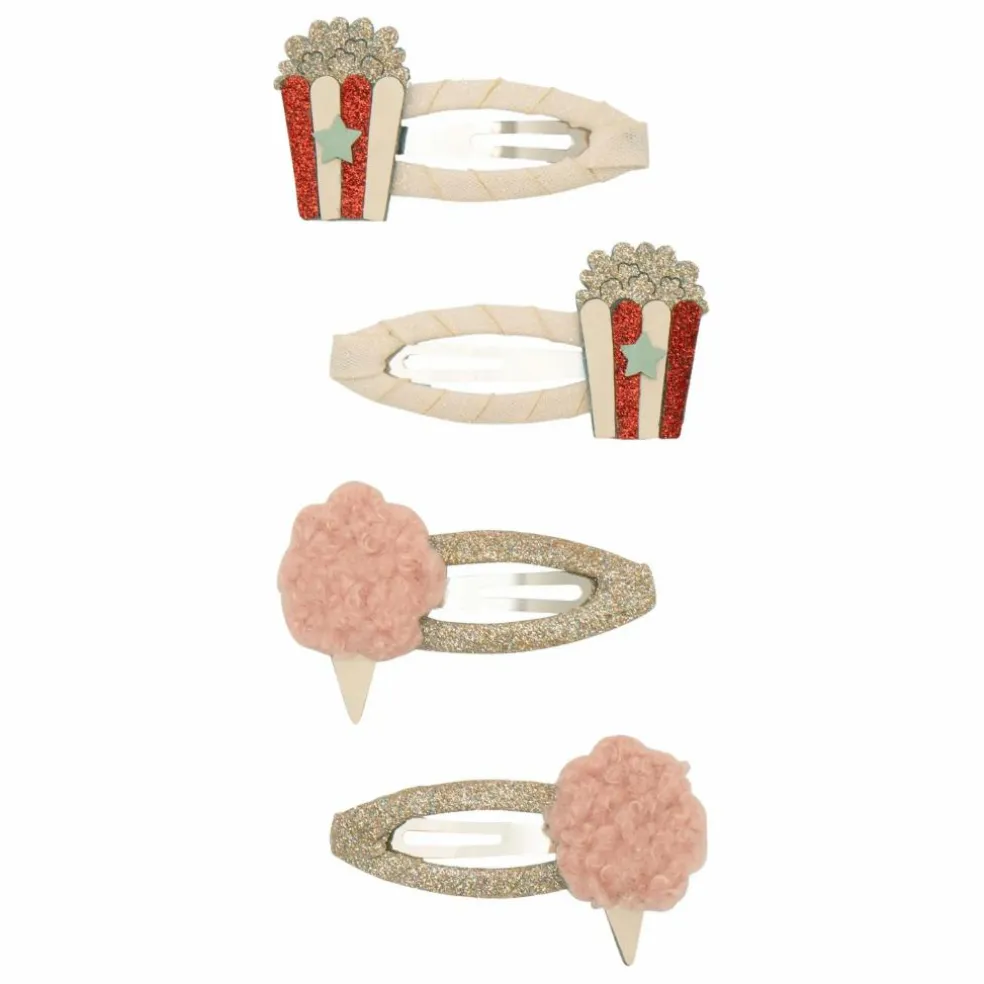 Lot de 4 Barrettes Popcorn | Doré