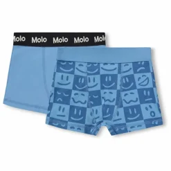 Lot de 2 Caleçons Justin Damier Coton Bio | Bleu