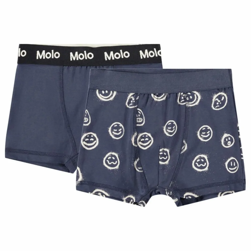 Lot de 2 Caleçons Justin Moods Coton Bio | Bleu marine