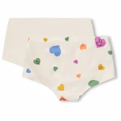 Lot de 2 Culottes Jemma Cœurs Coton Bio | Ecru