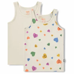 Lot de 2 Débardeurs Jeanie Cœurs Coton Bio | Ecru