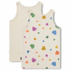 Lot de 2 Débardeurs Jeanie Cœurs Coton Bio | Ecru