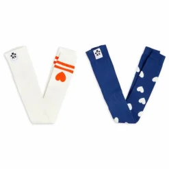 Lot de 2 Leggings Cœurs Coton Bio | Blanc