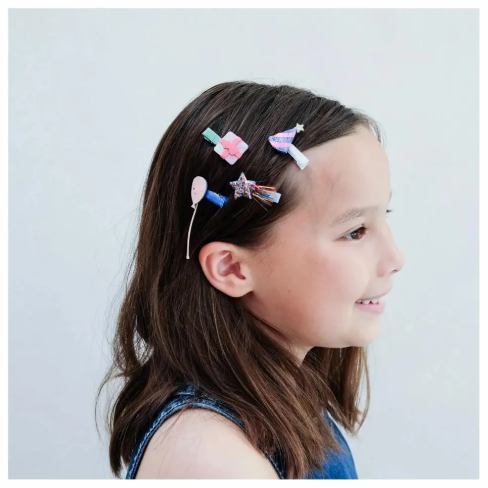 Lot de 8 Mini Barrettes B'day Party | Rose