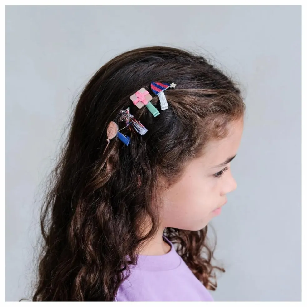 Lot de 8 Mini Barrettes B'day Party | Rose