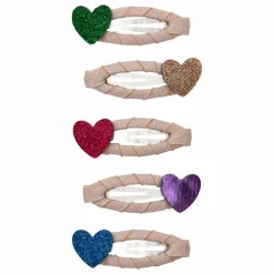 Lot de 5 Mini Barrettes Jazzy Heart | Rose