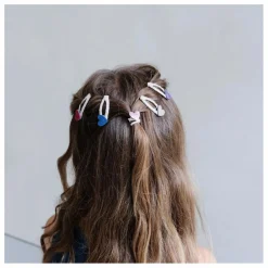Lot de 5 Mini Barrettes Jazzy Heart | Rose