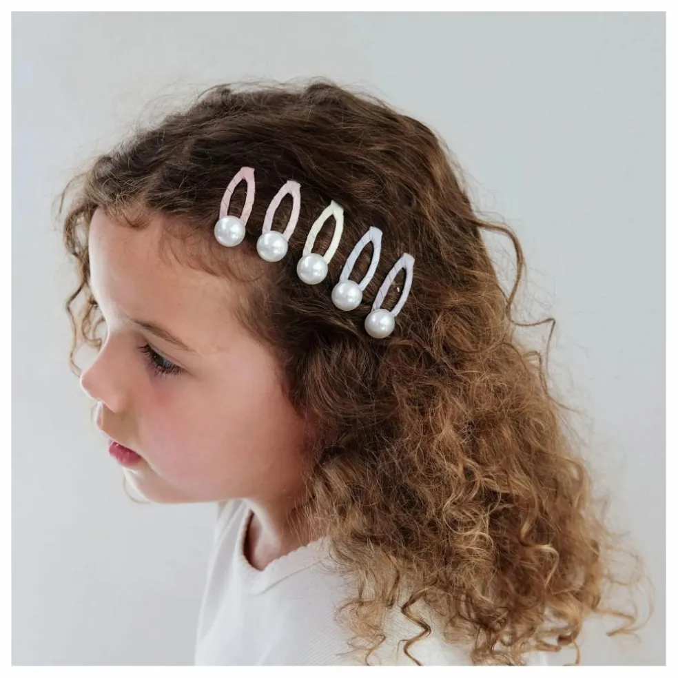 Lot de 5 Mini Barrettes Perle | Rose