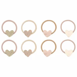 Lot de 8 Mini Chouchous Cœur | Doré