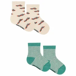 Lot de 2 Paires de Chaussettes Voitures Coton Bio | Beige