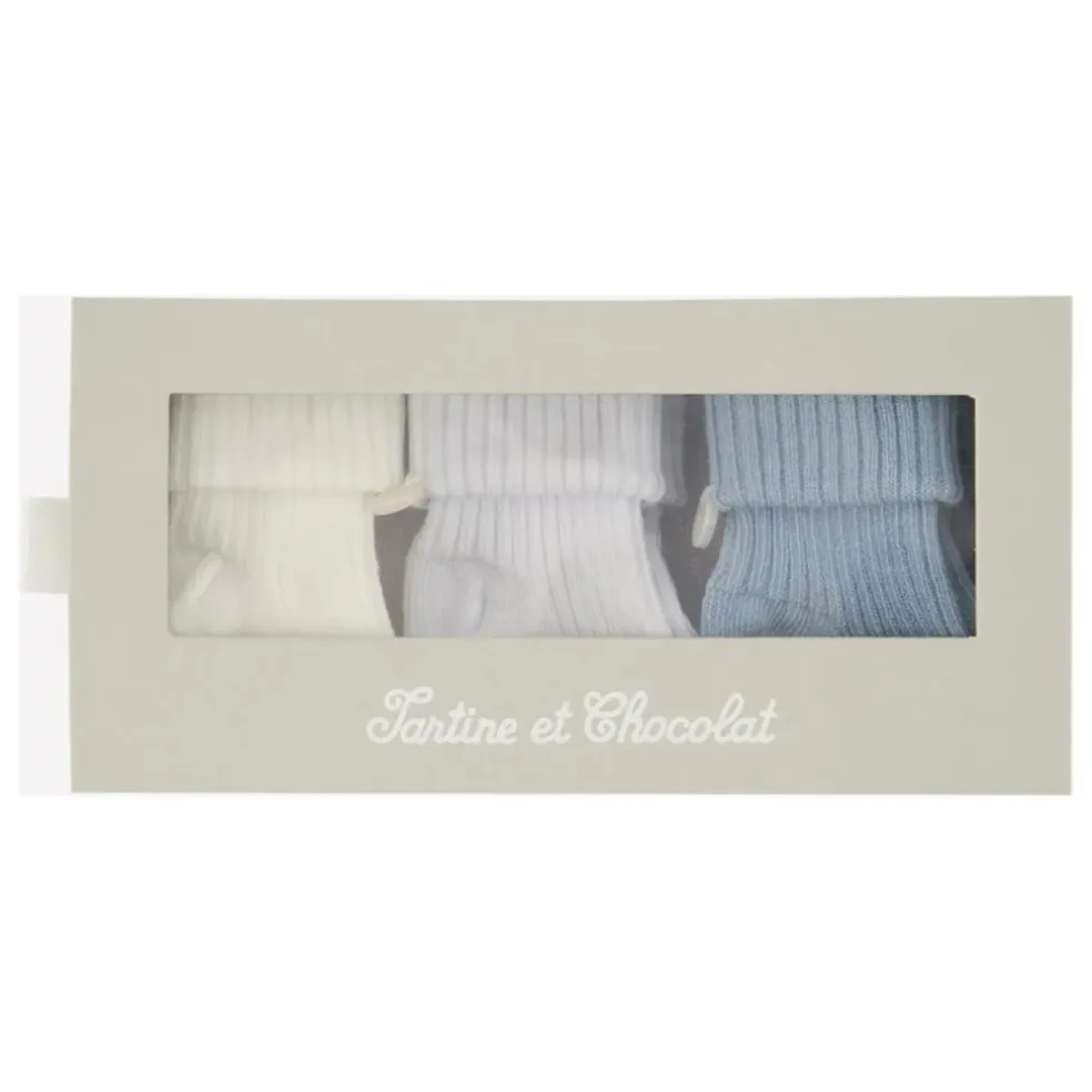 Lot de 3 Paires de Chaussettes | Bleu horizon