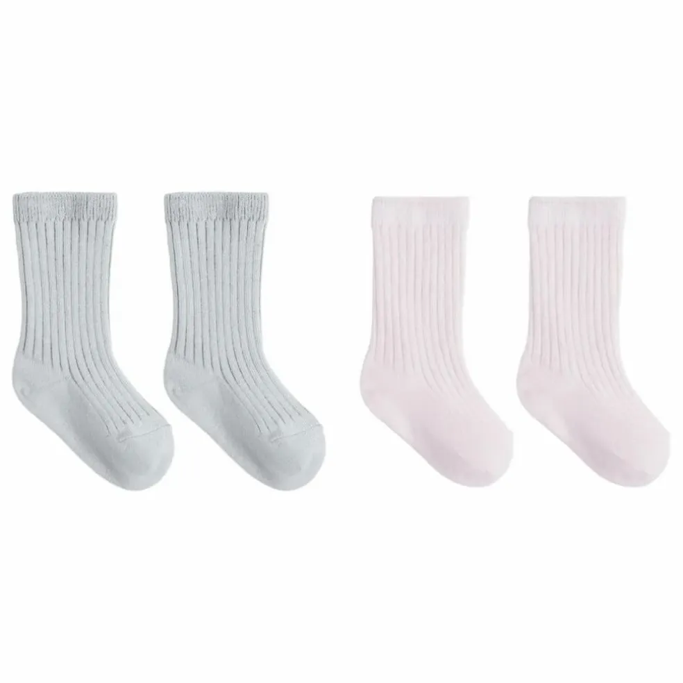 Lot de 2 Paires de Chaussettes Coton Bio | Bleu