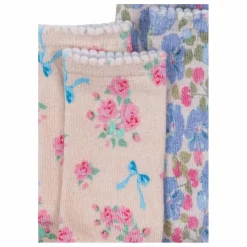 Lot de 2 Paires de Chaussettes Fleuries | Rose
