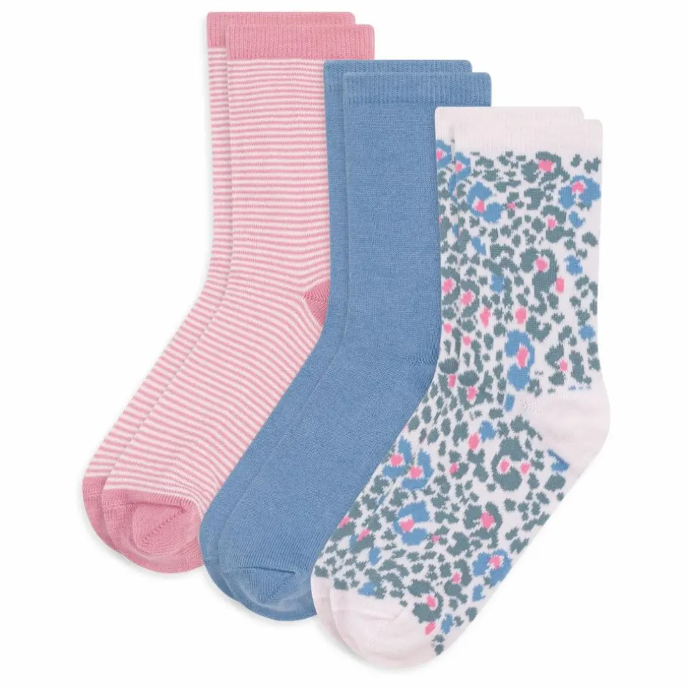 Lot de 3 Paires de Chaussettes Fleuries | Rose