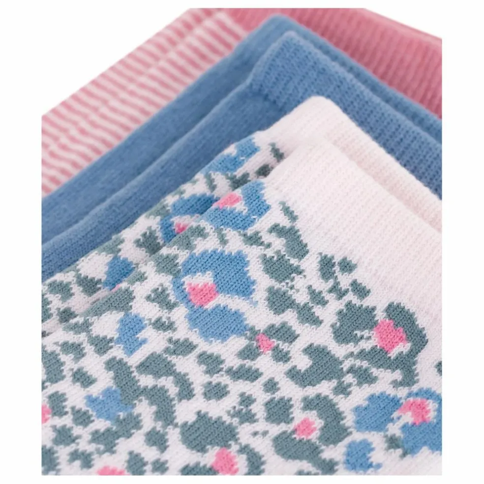 Lot de 3 Paires de Chaussettes Fleuries | Rose