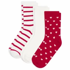 Lot de 3 Paires de Chaussettes Cœurs | Blanc