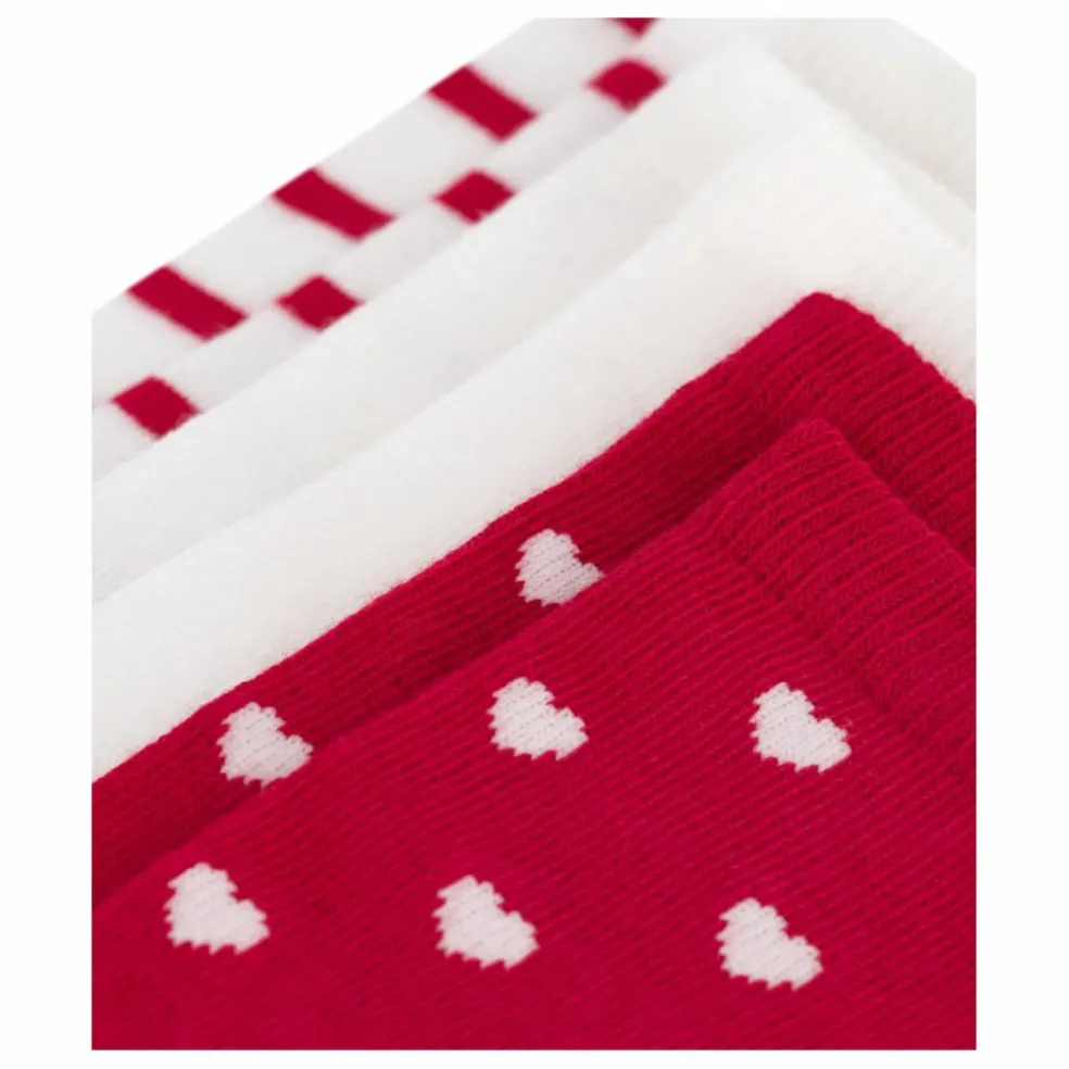 Lot de 3 Paires de Chaussettes Cœurs | Blanc