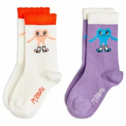 Lot de 2 Paires de Chaussettes Cœur Coton Bio | Blanc