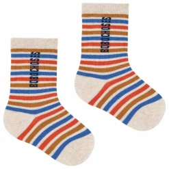 Lot de 2 Paires de Chaussettes Rayées Coton Bio | Bleu