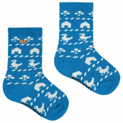 Lot de 2 Paires de Chaussettes Rayées Coton Bio | Bleu