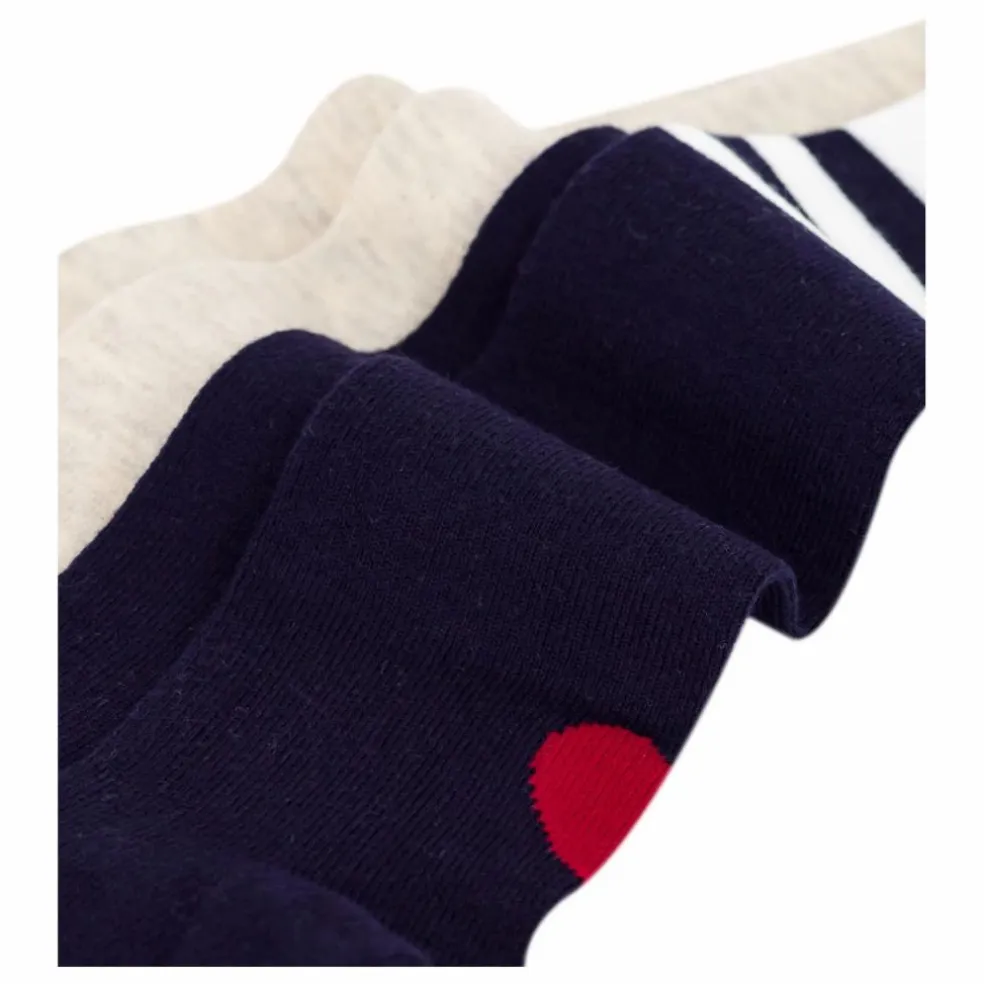 Lot de 2 Paires de Chaussettes Hautes Cœur | Bleu marine