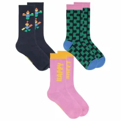 Lot de 3 Paires de Chaussettes Happy Coton Bio - Collection Femme | Vert