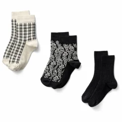 Lot de 3 Paires de Chaussettes Fleuries | Bleu foncé