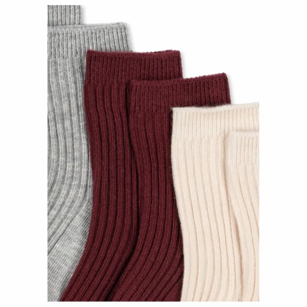 Lot de 3 Paires de Chaussettes Côtelées | Gris chiné