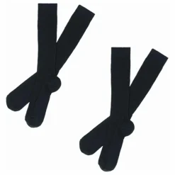 Lot de 2 Paires de Mi-Bas Côtelés Laine - Collection Femme | Bleu marine