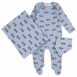 Lot Pyjama Lange et Bavoir Voitures | Bleu