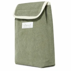 Lunch bag isotherme en lin | Vert kaki