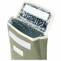 Lunch bag isotherme en lin | Vert kaki