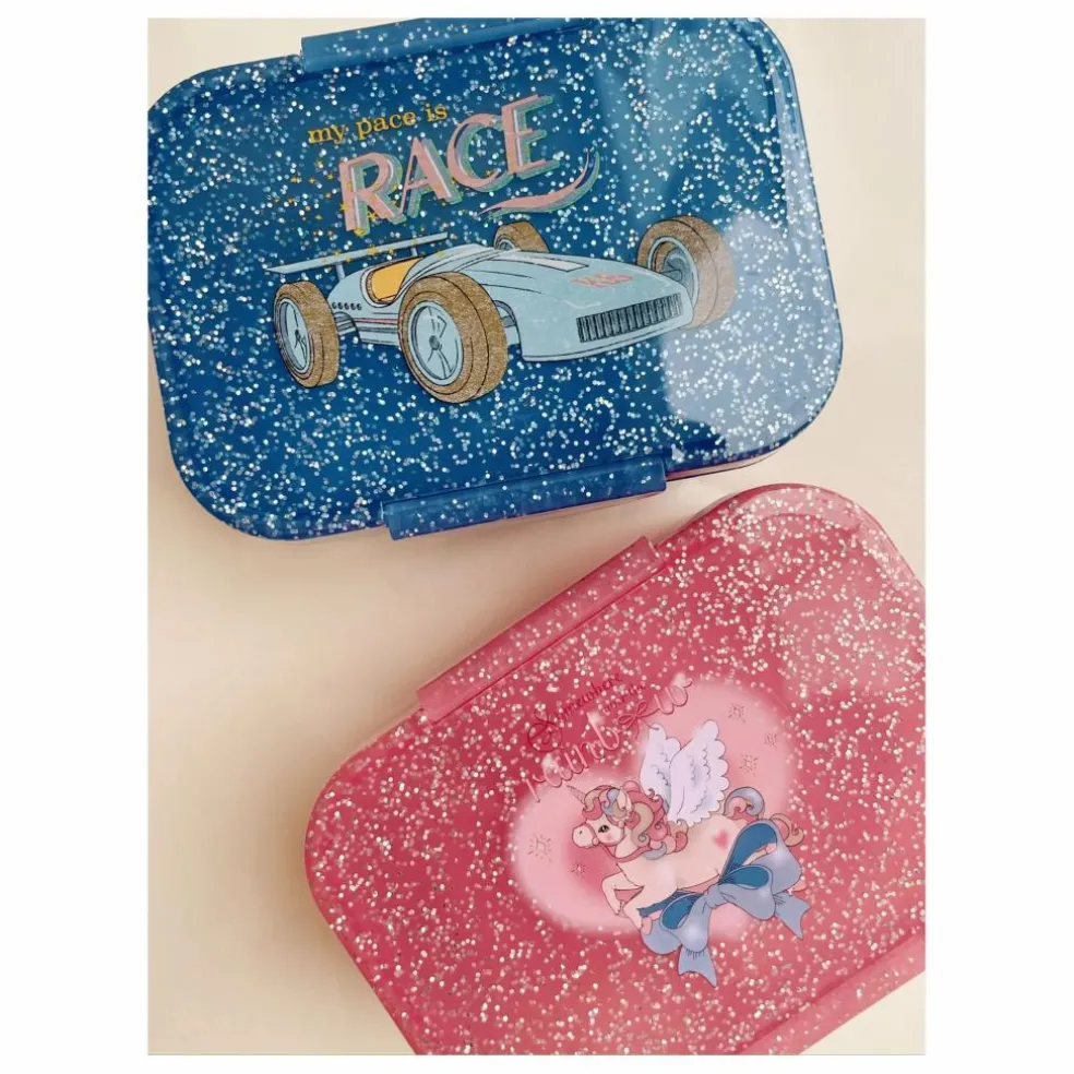 Lunch box glitter Race | Bleu foncé
