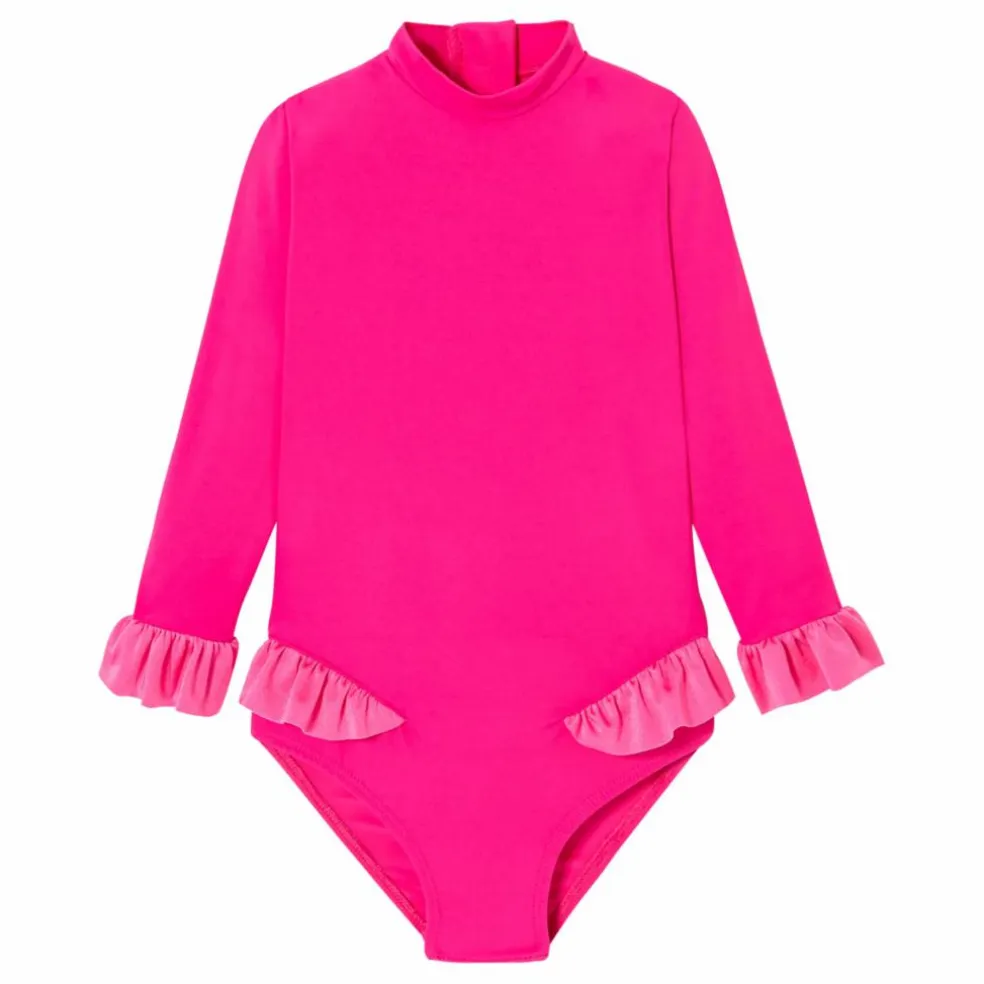 Maillot 1 Pièce Anti-UV Bora Bora Surfer | Rose bonbon