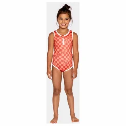 Maillot 1 Pièce Anti-UV Checkered Love Fibres Recyclées | Corail