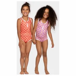 Maillot 1 Pièce Anti-UV Checkered Love Fibres Recyclées | Corail