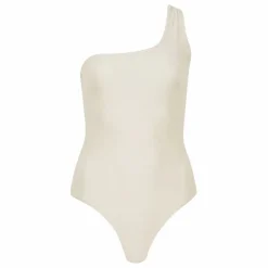Maillot 1 Pièce Asymétrique Ava | Blanc cassé