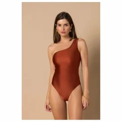 Maillot 1 Pièce Asymétrique Ava | Terracotta
