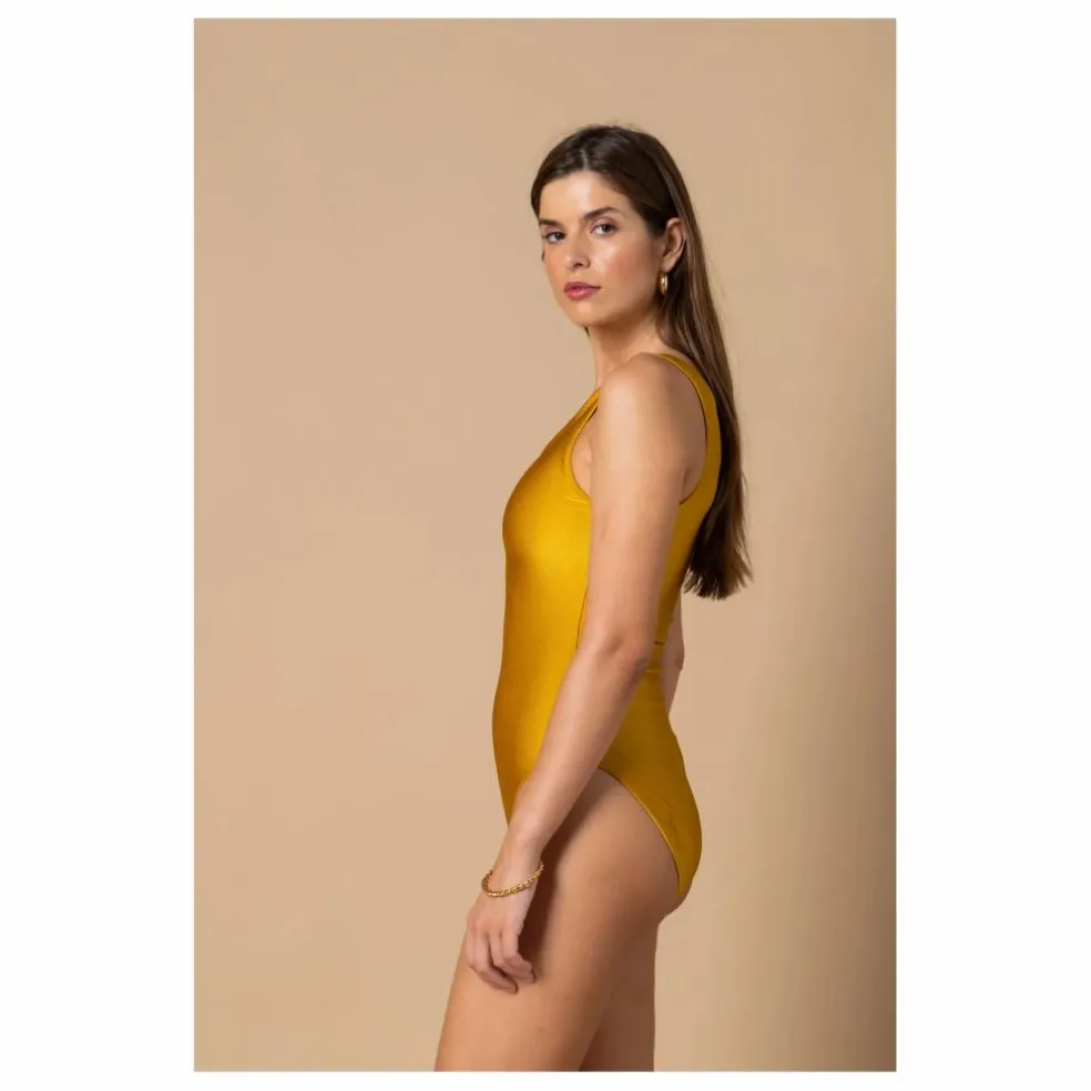 Maillot 1 Pièce Asymétrique Ava | Doré