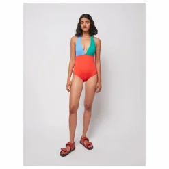 Maillot 1 Pièce Color Block Col V - Collection Femme | Orange