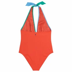 Maillot 1 Pièce Color Block Col V - Collection Femme | Orange