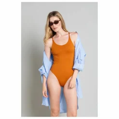 Maillot 1 Pièce Dos Croisé Amy | Rouille