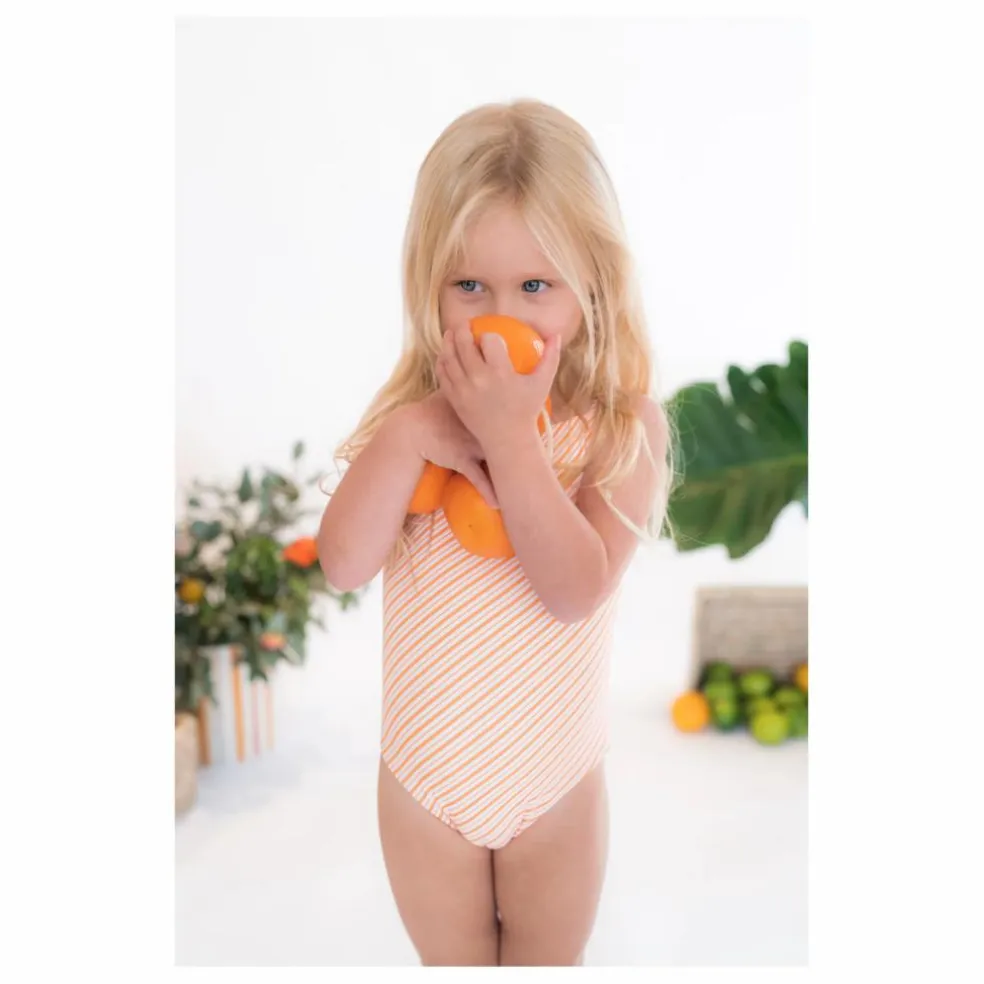 Maillot 1 Pièce Mara Rayé | Corail