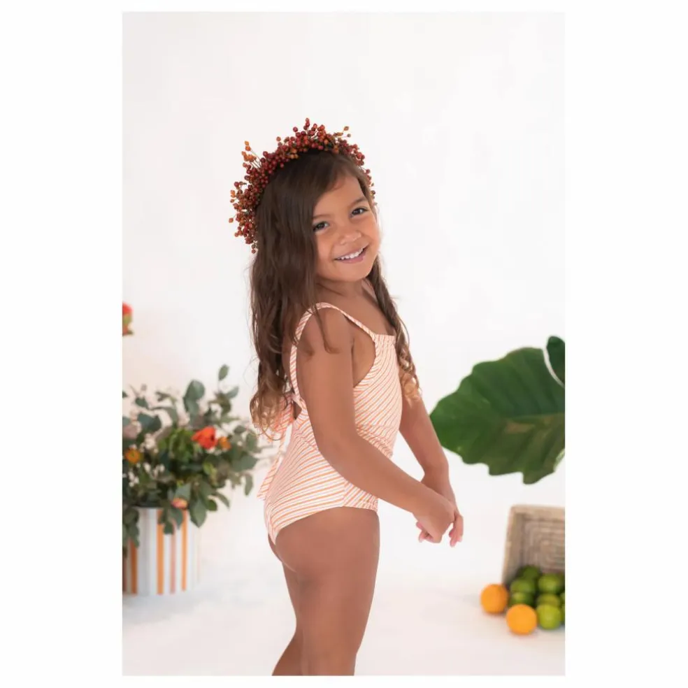 Maillot 1 Pièce Mara Rayé | Corail