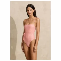 Maillot 1 Pièce Tie Side | Rose Corail