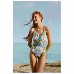 Maillot 1 Pièce Tropical Destination | Blanc cassé