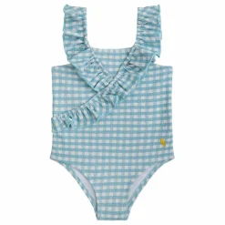 Maillot 1 Pièce Vichy | Bleu Clair