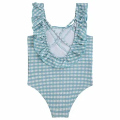 Maillot 1 Pièce Vichy | Bleu Clair