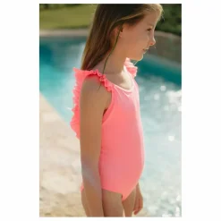 Maillot de Bain 1 Pièce Anti-UV Fibres Recyclées | Corail