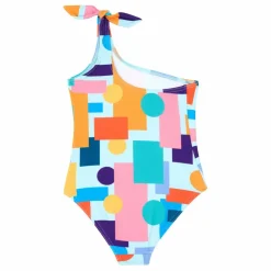 Maillot de Bain 1 pièce Asymétrique Imprimé Ronnie | Bleu ciel